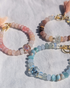 Natural Gemstone Bracelet with Lampwork glass