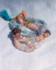 Natural Gemstone Bracelet with Lampwork glass