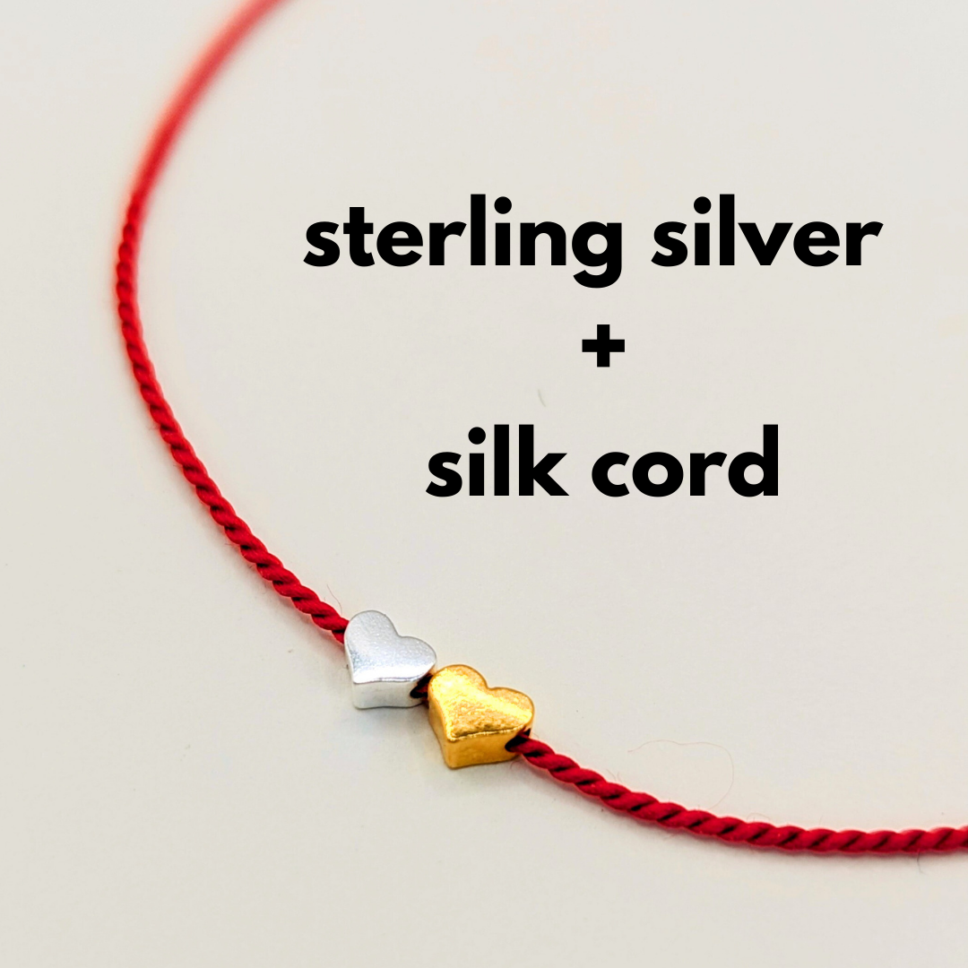 Silver and Gold Heart Necklace DIY Kit