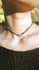 Moonlight Glass Bead Choker: Adjustable Silk Necklace with Bow | Dainty Naturalist Jewelry