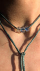 Moonlight Glass Bead Choker: Adjustable Silk Necklace with Bow | Dainty Naturalist Jewelry