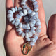 Handcrafted Blue Lace Agate Necklace: Calming Energy Healing Stone with 14k Gold Filled Clasp