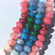 Vibrant Hand-Knotted Silk Cord Necklace with Pink & Blue Candy Stone Beads - Handmade Crystal Jewelry