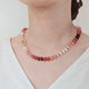 Vibrant Hand-Knotted Silk Cord Necklace with Pink & Blue Candy Stone Beads - Handmade Crystal Jewelry