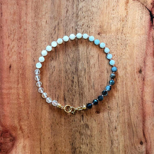 March Birthstone Aquamarine Bracelet – Hand-Knotted Beachy Jewelry for Women