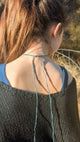 Moonlight Glass Bead Choker: Adjustable Silk Necklace with Bow | Dainty Naturalist Jewelry