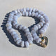 Handcrafted Blue Lace Agate Necklace: Calming Energy Healing Stone with 14k Gold Filled Clasp