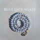Handcrafted Blue Lace Agate Necklace: Calming Energy Healing Stone with 14k Gold Filled Clasp