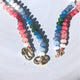 Vibrant Hand-Knotted Silk Cord Necklace with Pink & Blue Candy Stone Beads - Handmade Crystal Jewelry