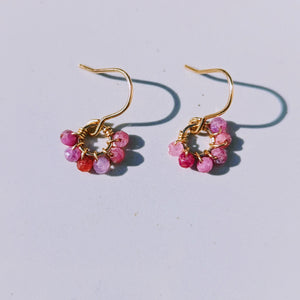 Dainty Ruby Hoop Earrings: July Birthstone Gold Filled Jewelry, Perfect Gift for Birthdays & Mother's Day