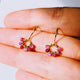 Dainty Ruby Hoop Earrings: July Birthstone Gold Filled Jewelry, Perfect Gift for Birthdays & Mother's Day