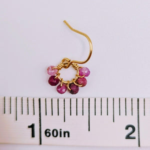 Dainty Ruby Hoop Earrings: July Birthstone Gold Filled Jewelry, Perfect Gift for Birthdays & Mother's Day