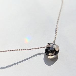 Dainty Smokey Quartz Pendant Necklace - Minimalist Boho Jewelry for November Birthdays