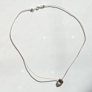 Dainty Smokey Quartz Pendant Necklace - Minimalist Boho Jewelry for November Birthdays