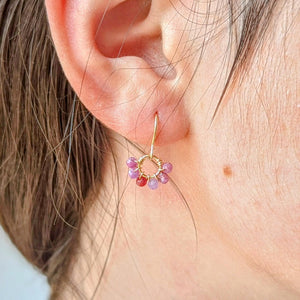 Dainty Ruby Hoop Earrings: July Birthstone Gold Filled Jewelry, Perfect Gift for Birthdays & Mother's Day