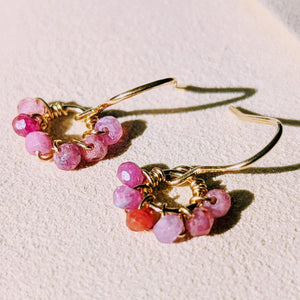 Dainty Ruby Hoop Earrings: July Birthstone Gold Filled Jewelry, Perfect Gift for Birthdays & Mother's Day