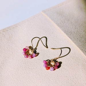 Dainty Ruby Hoop Earrings: July Birthstone Gold Filled Jewelry, Perfect Gift for Birthdays & Mother's Day
