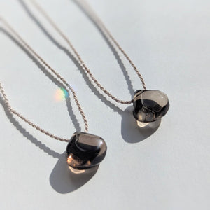 Dainty Smokey Quartz Pendant Necklace - Minimalist Boho Jewelry for November Birthdays