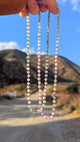 Dainty Prehnite & Kunzite Boho Gemstone Necklace - Hand Knotted Spring Fashion Jewelry Gift